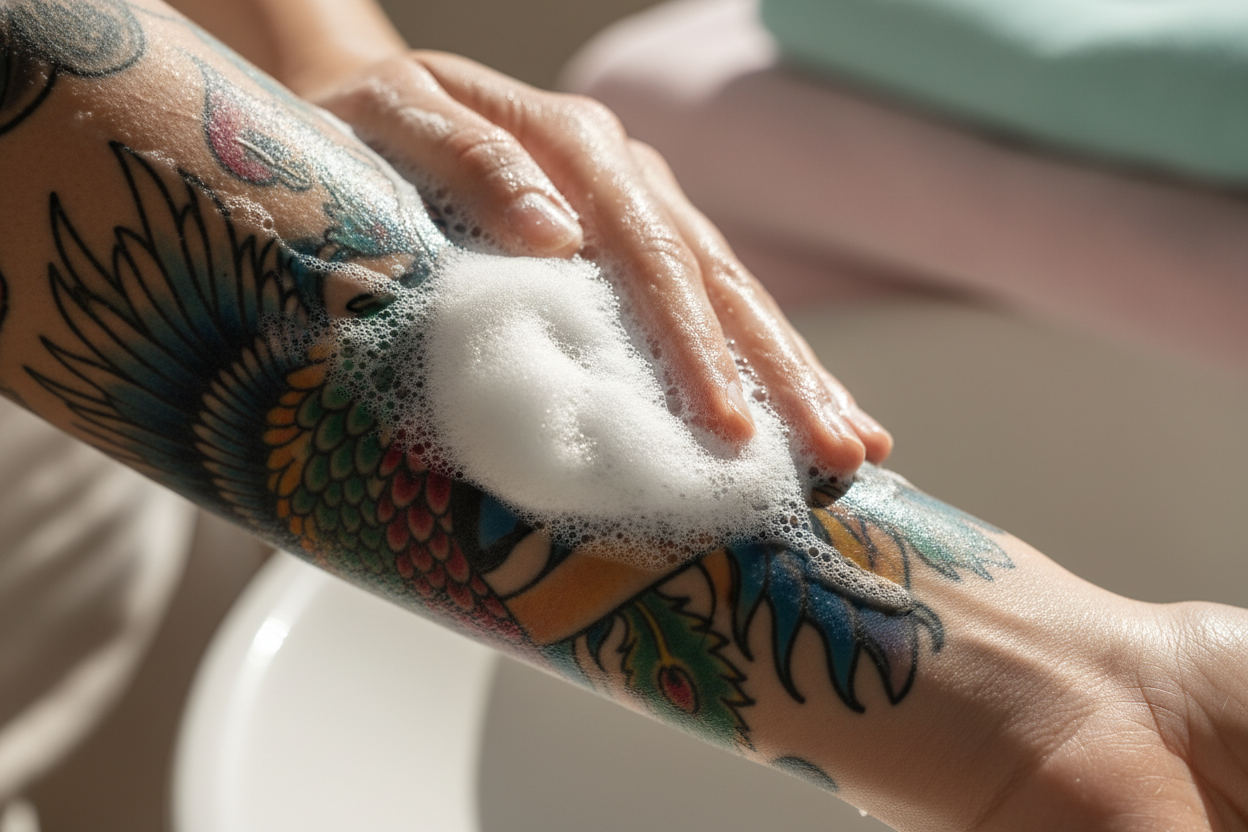 Person washing arm with Silver Seas Skin Care Soap with Microsilver BG™